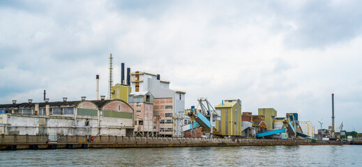 Fototapeta premium Chemical industry at the Albert channel, Belgium 