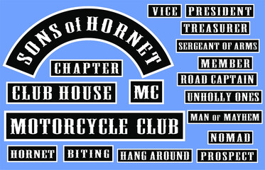 A set of stripes of a non-existent motorcycle club