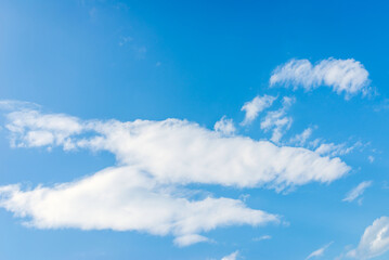 Blue sky white cloud scene.beautiful sparse clouds in the blue sky.White clouds in blue sky.