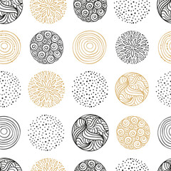 Abstract and elegant doodle seamless pattern, hand drawn background, great for textiles, wrapping, wallpapers - vector design