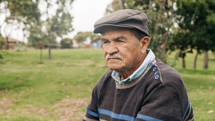 Portrait of a senior man outdoors, in the park