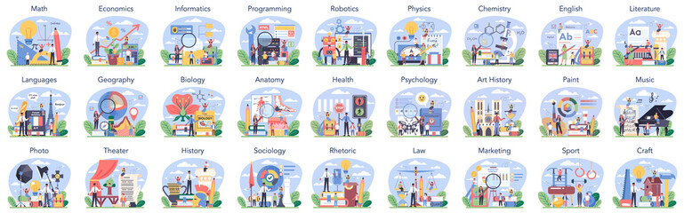 Big school subject or educational class set. © inspiring.team