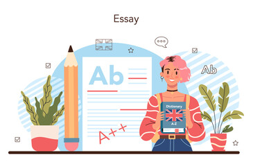 English class concept. Study foreign languages in school or university