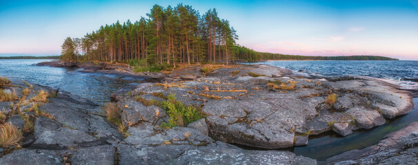 Cape Besov nose in Lake Onega in Karelia in northern Russia
