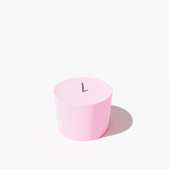 Candle For Branding And Mock up, 3d render illustration. Burning candle isolated. Candle 3d rendering.	