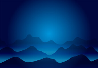 Landscape of Mountain With Twilight Background Vector