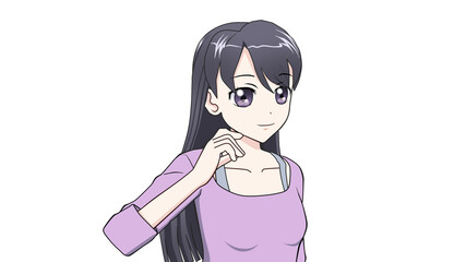 女学生　タイプC  私服  右向き-4