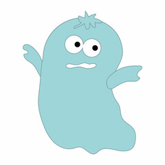 Cute ghost characters, color vector illustration for the Halloween holiday