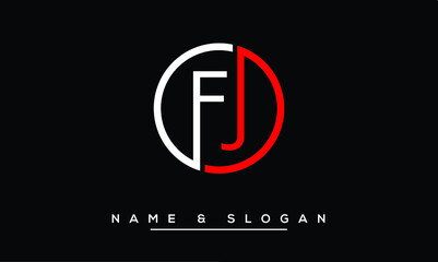FJ,  JF,  F,  J  Abstract Letters Logo Monogram - obrazy, fototapety, plakaty