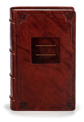 Leather note book front with clipping path