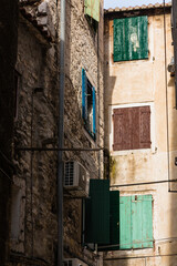 Fototapeta na wymiar クロアチア　スプリットの旧市街の街並み
