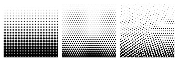 Set of Halftone Element, Monochrome Abstract Graphic. Ready for DTP, Prepress or Generic Concepts. - obrazy, fototapety, plakaty