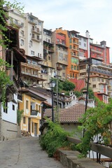 Fototapeta na wymiar Historical buildings on General Gurko Street in Veliko Tarnovo (Bulgaria)