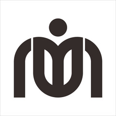 Abstract Letter M Logo with Lotus Logo. Initial Letter M logo Vector template