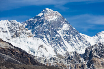 Fototapeta na wymiar view of Mount Everest, Khumbu valley, Solukhumbu, Sagarmatha national park, Nepal