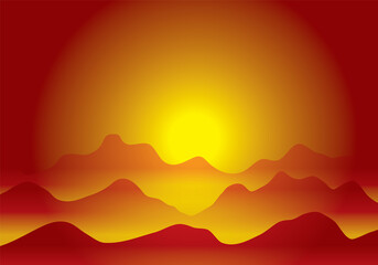 Desert Sly and Mountains Landscape Background Vector