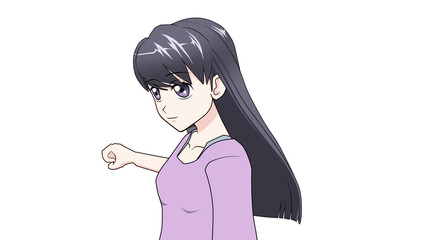 女学生　タイプC  私服  左向き-7