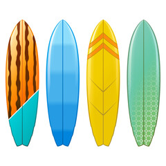 Vector Surfboard Icons Set 3