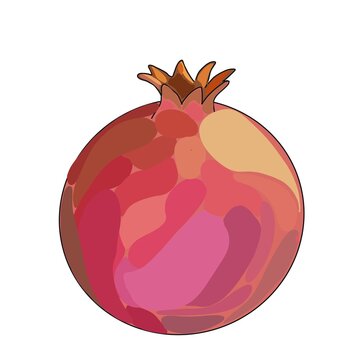 recommend clip art: Pomegranate isolated. Red garnet raster illustration. Illustration of pomegranate fruit. Garnet on white.