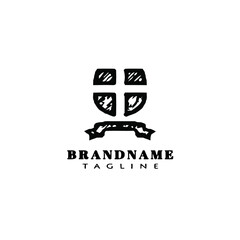 badge cartoon logo icon black template vector illustration