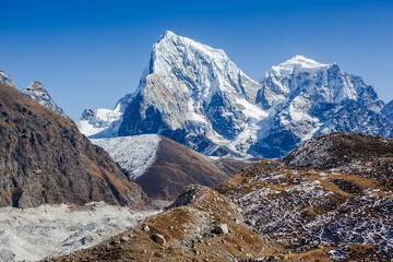 Mountains in Everest region, Himalaya, east Nepal - obrazy, fototapety, plakaty