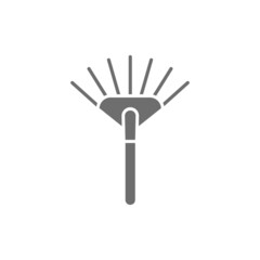 Rake, pitchfork grey icon. Isolated on white background