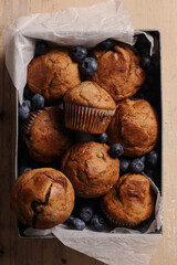 Homemade fresh baked sugar free blueberry muffins