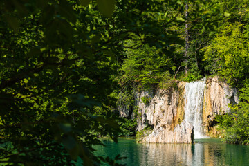 Fototapeta na wymiar クロアチア　プリトヴィツェ湖群国立公園の滝