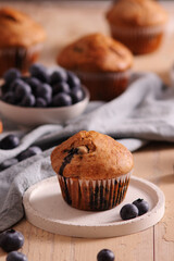 Homemade fresh baked sugar free blueberry muffins