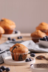 Homemade fresh baked sugar free blueberry muffins