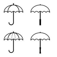 Obraz premium Vector set of umbrella icons with different shapes