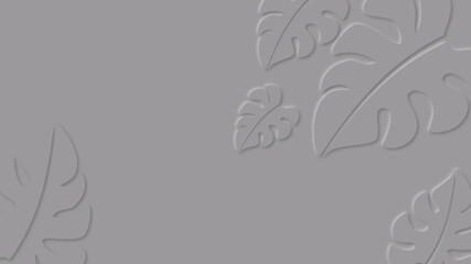 Abstract grey background with a leaf design with shadows.