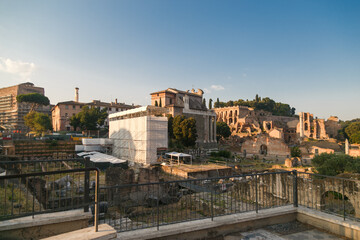 Naklejka na ściany i meble Roman Forum in summer morning, Rome, Italy