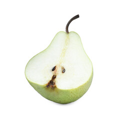 Half of fresh ripe pear isolated on white