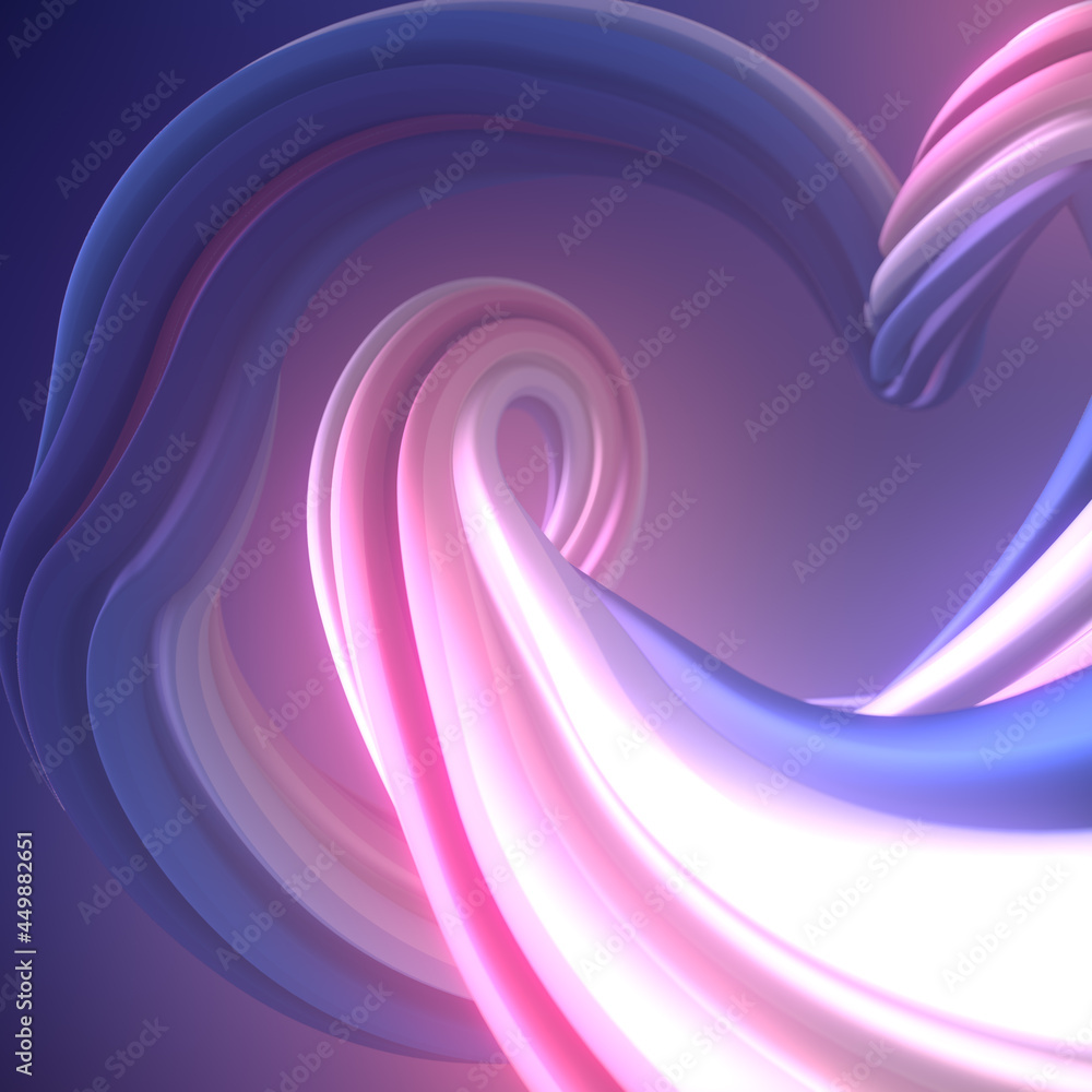 Poster smooth curved line. geometric texture background. abstract 3d rendering digital illustration