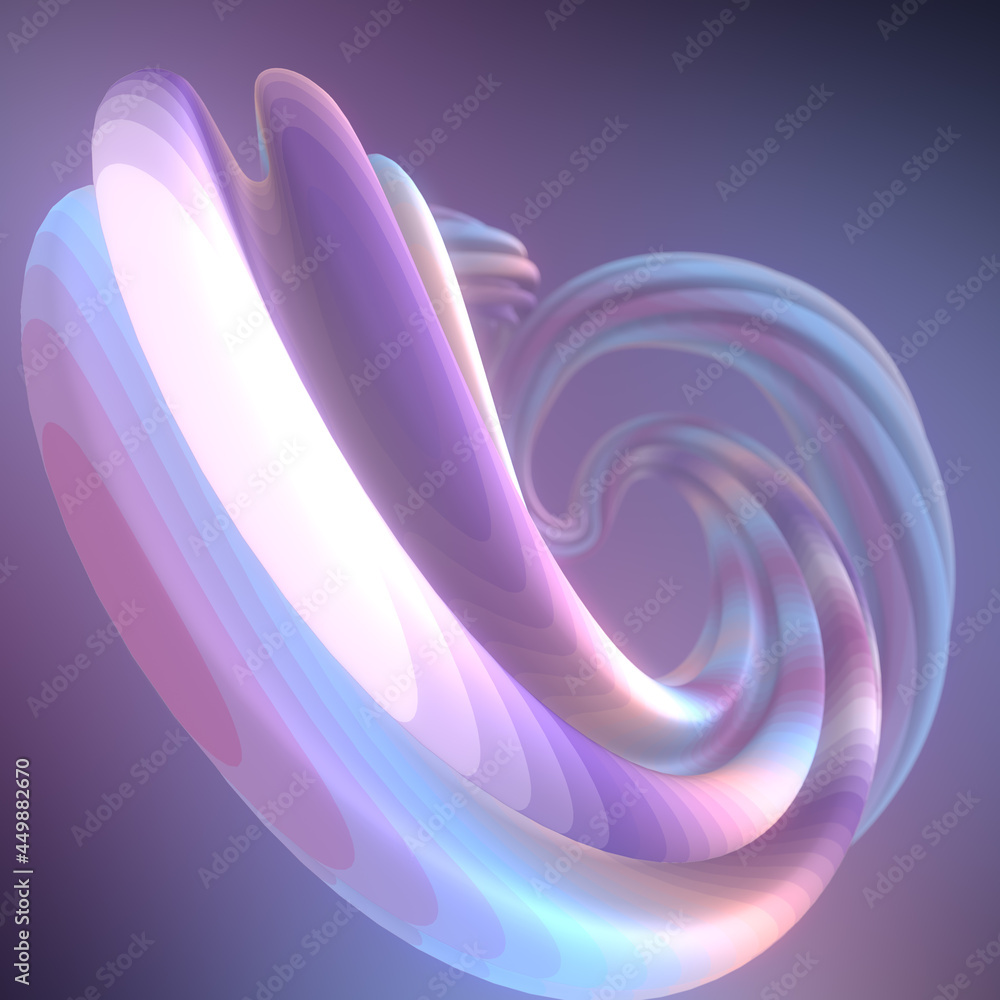 Poster smooth curved soft line trendy pattern for cover design. contemporary art. modern 3d rendering digit