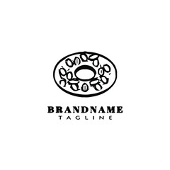 donuts logo icon black design template vector illustration