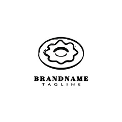 donuts logo icon cartoon black template vector illustration