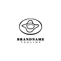 donuts logo icon cartoon design black vector illustration
