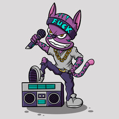 Cool Cat Hip Hop Cartoon