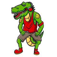 Cool Crocodile Hip Hop Cartoon