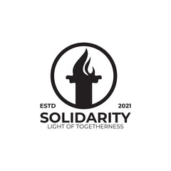 black torch logo design template