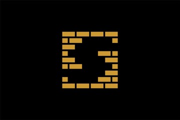 Letter S brick logo design vector. Monogram S type illustration symbol.