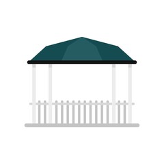 Pavilion gazebo icon flat isolated vector