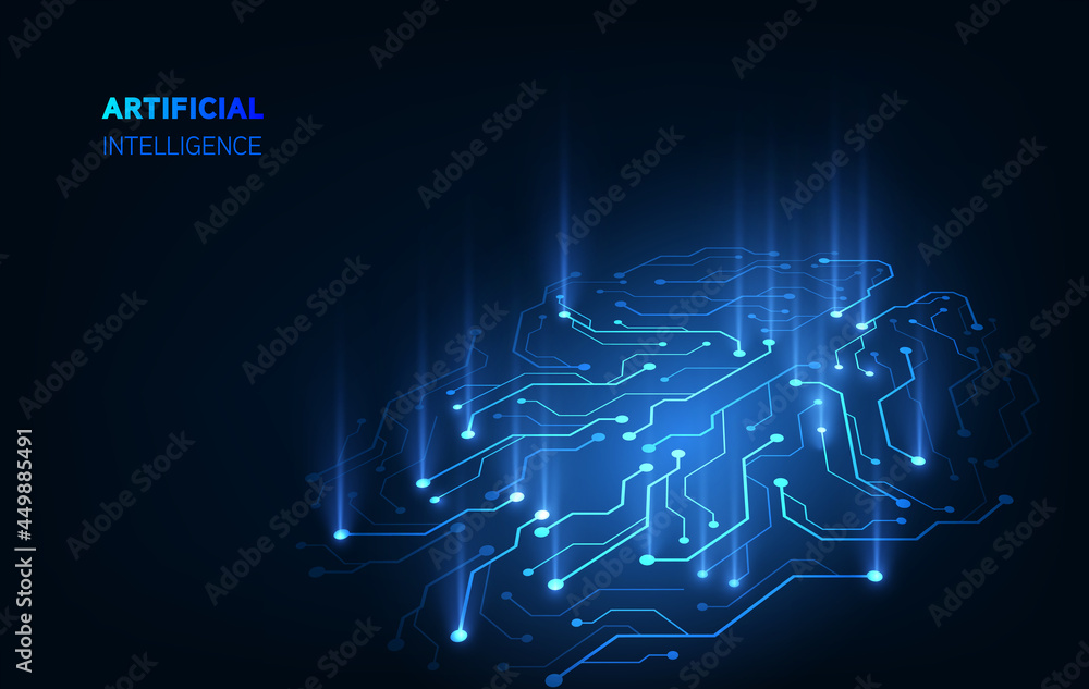 Poster artificial intelligence background tech futuristic design concept