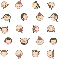 cartoon girl gift wrapping paper, paper pattern, pattern, cute pattern