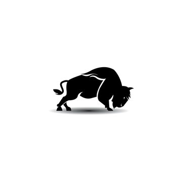 Bison logo icon vector template illustration