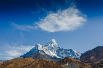 Mt. Ama Dablam in the Everest Region of the Himalayas, Nepal