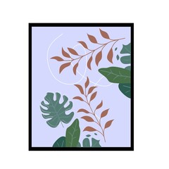 Fototapeta na wymiar contemporary art poster in pastel colors. Abstract geometric elements and strokes, perforated widow tree, Great design for social media, postcards, prints.