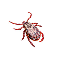 Tick Insect Isolated on White. Encephalitis Virus or Lyme Borreliosis Disease Infectious Dermacentor Tick or Mite Arachnid Parasite Macro.